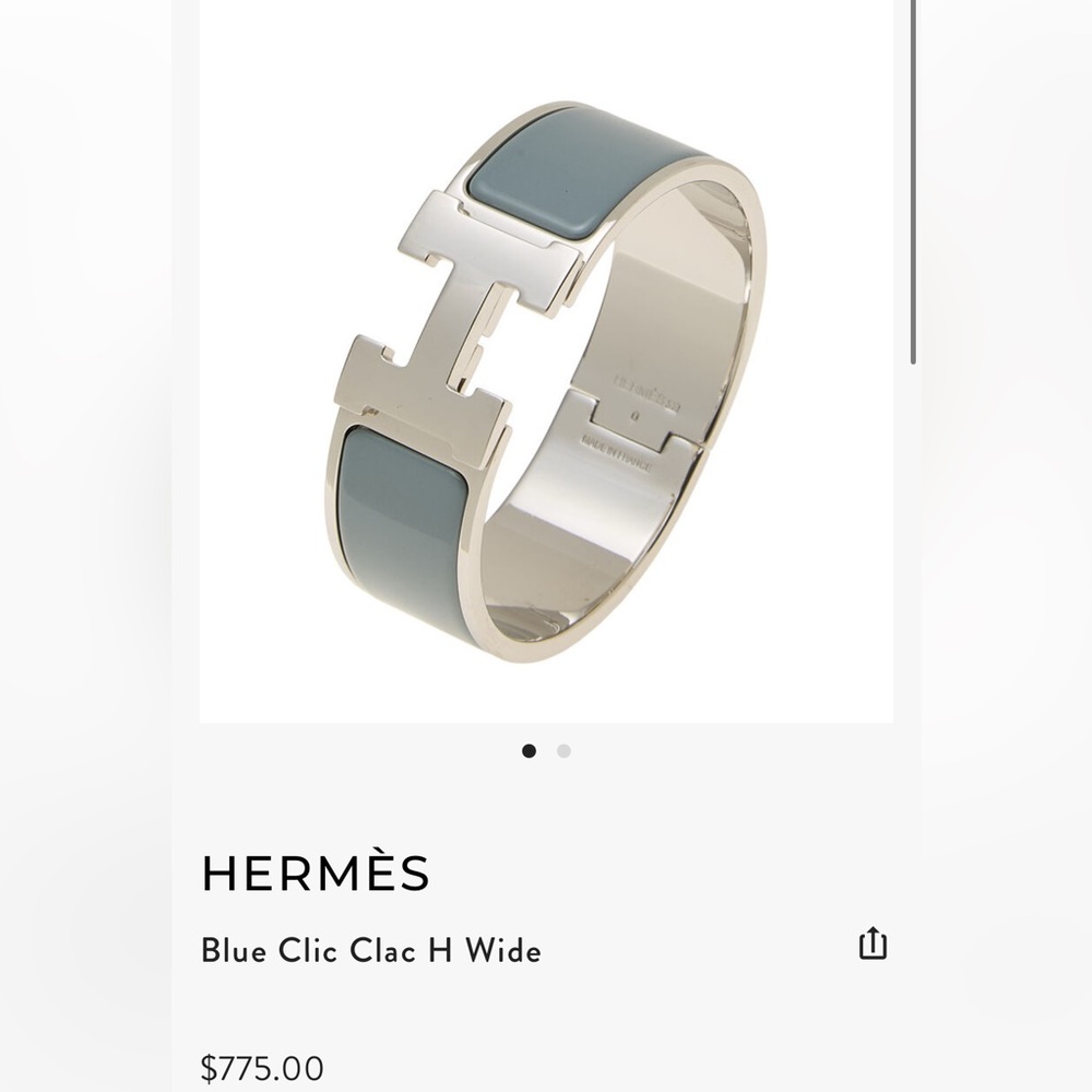 Hermès Blue and Silver Clic Clac H Bracelet